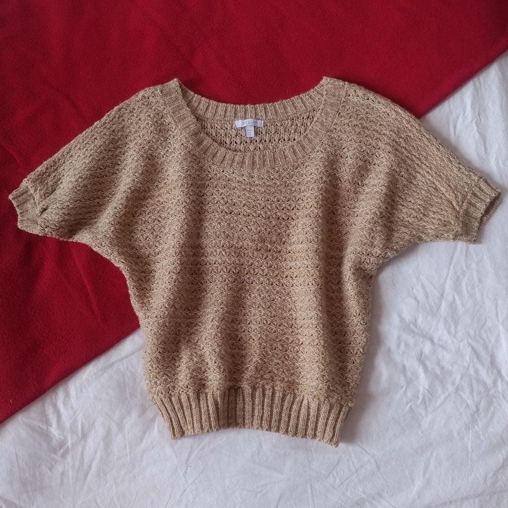 Oversized OATMEAL Knit sweater short sleeves